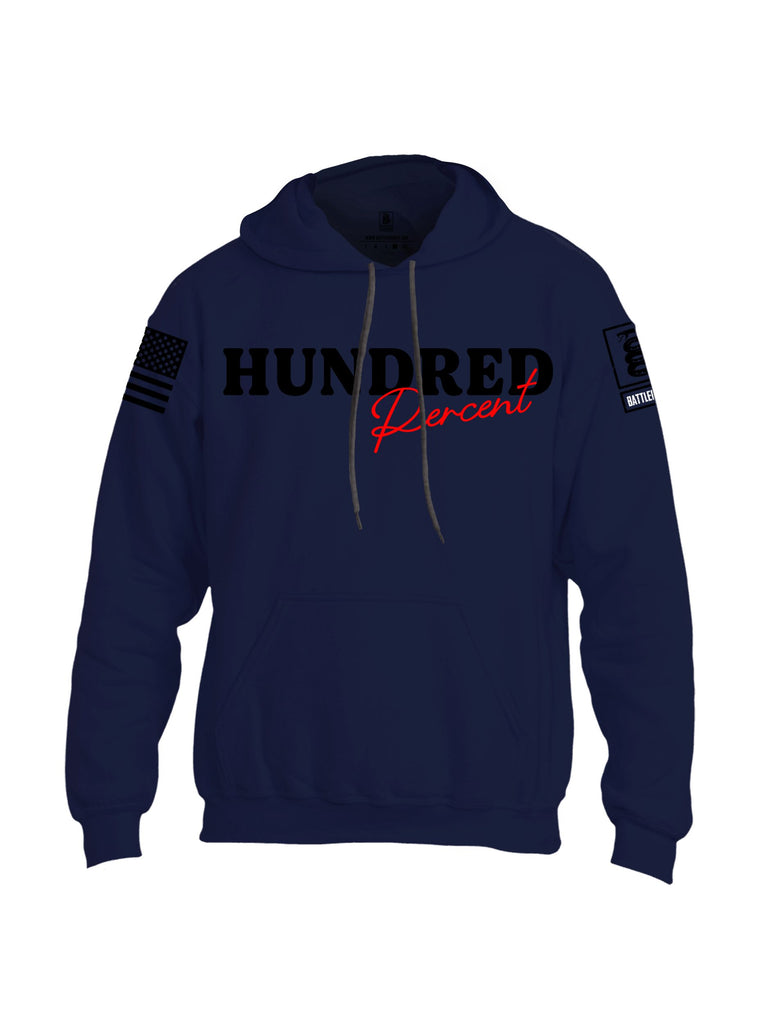 Battleraddle Hundred Percent Black Sleeves Uni Cotton Blended Hoodie With Pockets