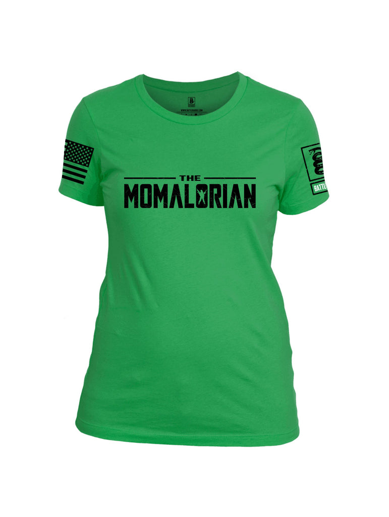 Battleraddle The Momalorian  Black Sleeves Women Cotton Crew Neck T-Shirt