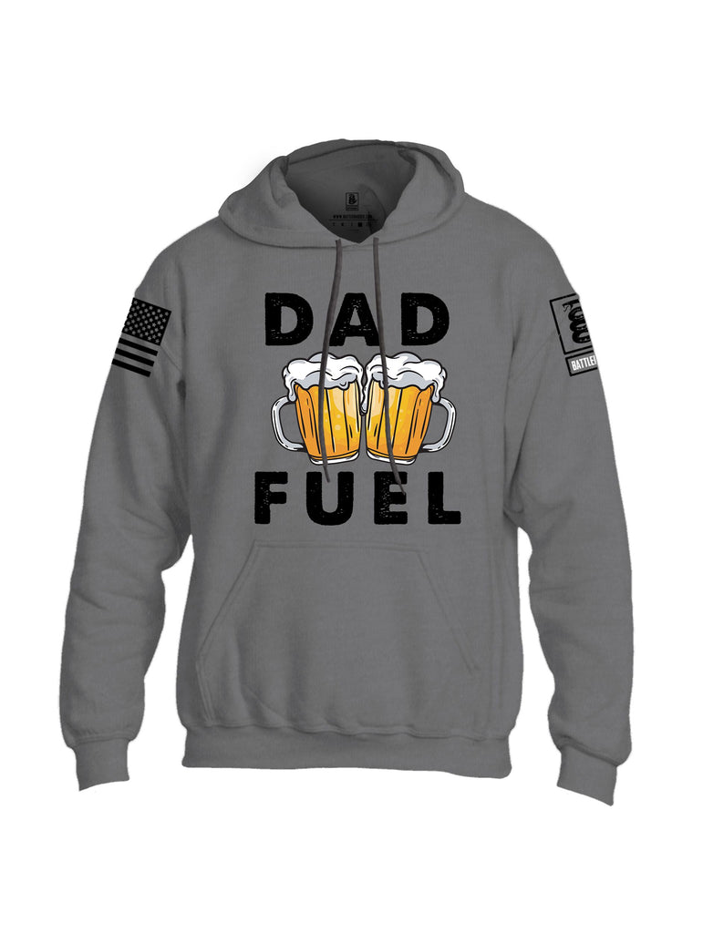 Battleraddle Dad Fuel Black Sleeves Uni Cotton Blended Hoodie With Pockets