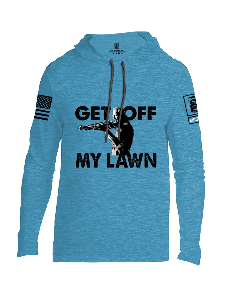 Battleraddle Get Off My Lawn Black Sleeves Men Cotton Thin Cotton Lightweight Hoodie