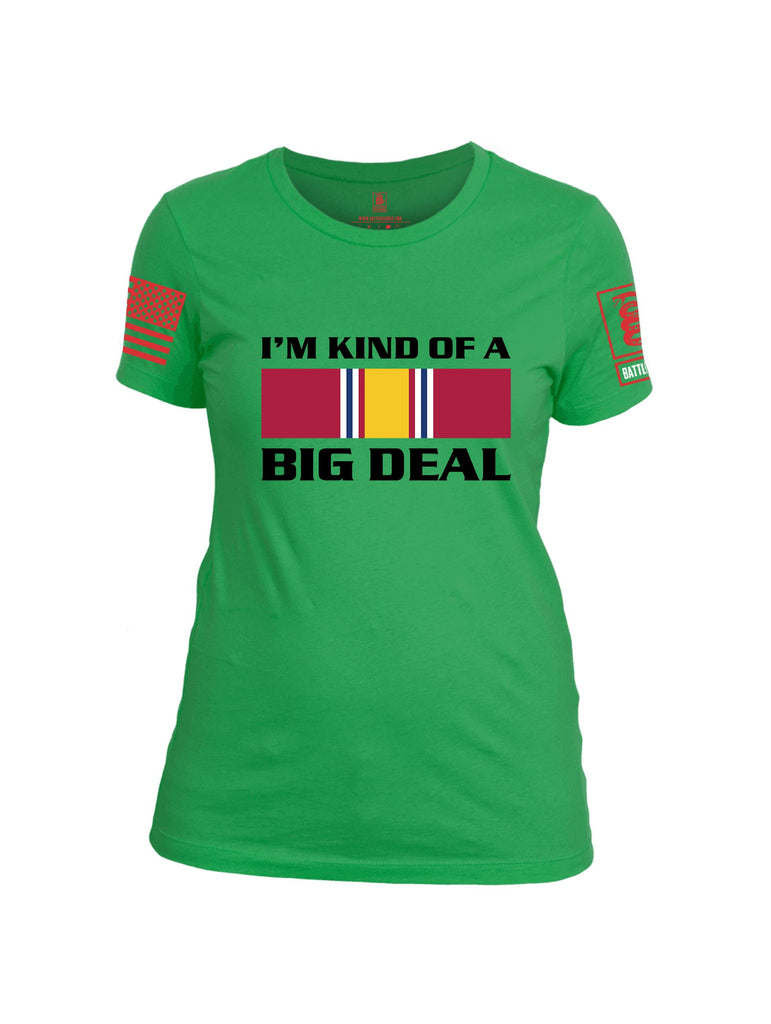 Battleraddle I'M Kind Of A Big Deal  Red Sleeves Women Cotton Crew Neck T-Shirt