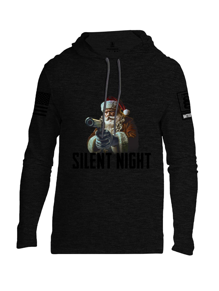 Battleraddle Silent Night Black Sleeves Men Cotton Thin Cotton Lightweight Hoodie