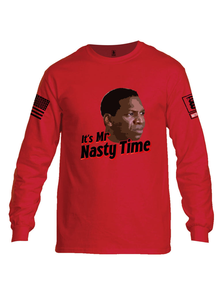 Battleraddle Its Mr Nasty Time Black Sleeves Men Cotton Crew Neck Long Sleeve T Shirt