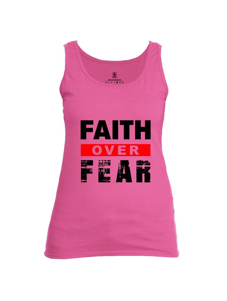 Battleraddle Faith Over Fear Black Sleeves Women Cotton Cotton Tank Top