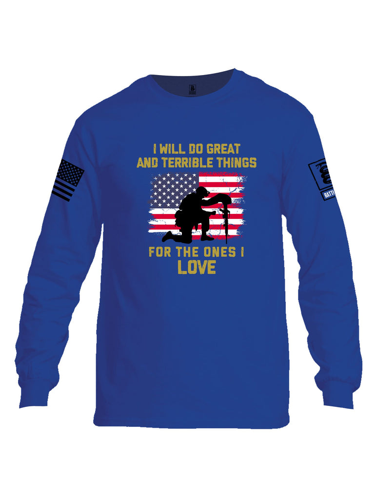 Battleraddle I Will Do Great  Black Sleeves Men Cotton Crew Neck Long Sleeve T Shirt