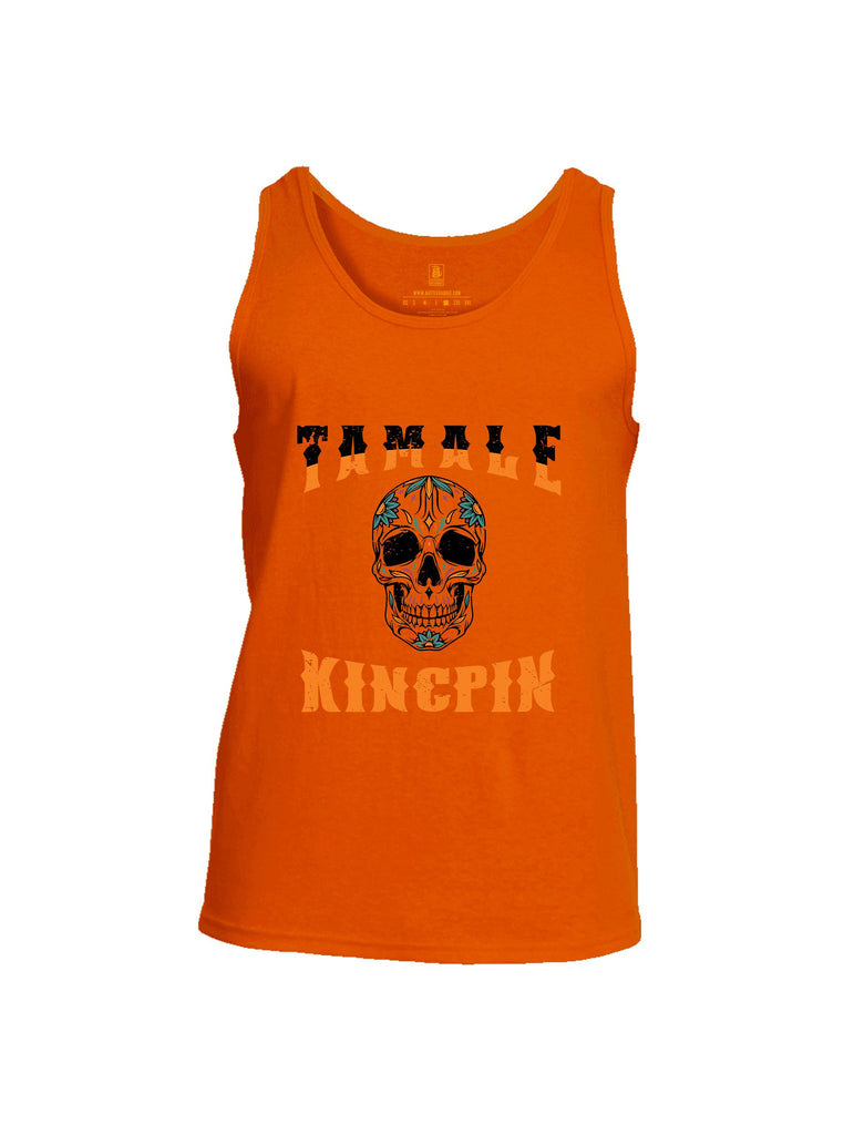 Battleraddle Tamale Kingpin Orange Sleeves Men Cotton Cotton Tank Top