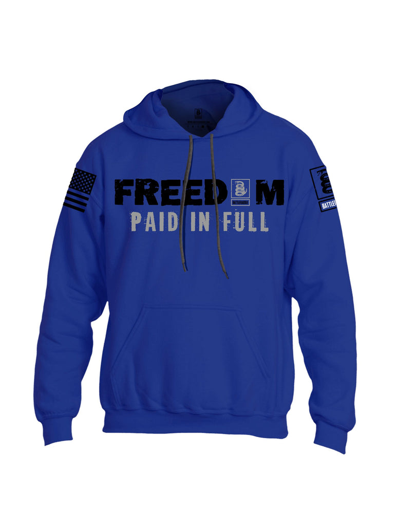Battleraddle Freedom Paid Full Black Sleeves Uni Cotton Blended Hoodie With Pockets
