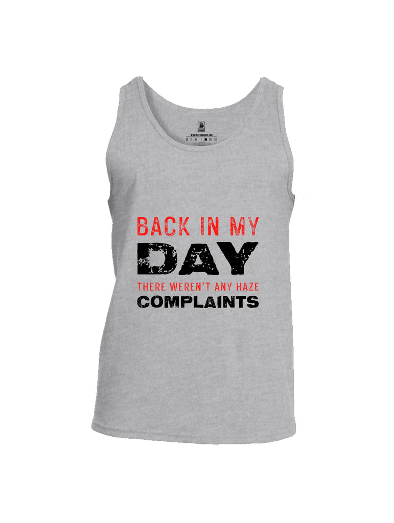 Battleraddle Back In My Day  Black Sleeves Men Cotton Cotton Tank Top