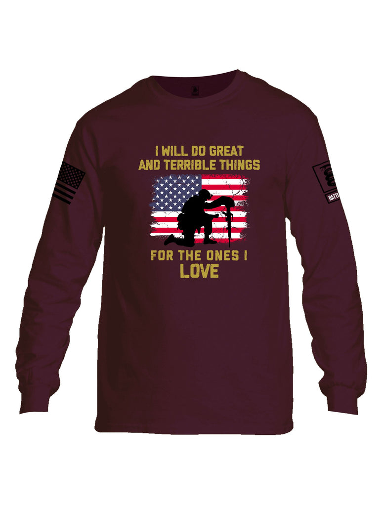 Battleraddle I Will Do Great  Black Sleeves Men Cotton Crew Neck Long Sleeve T Shirt