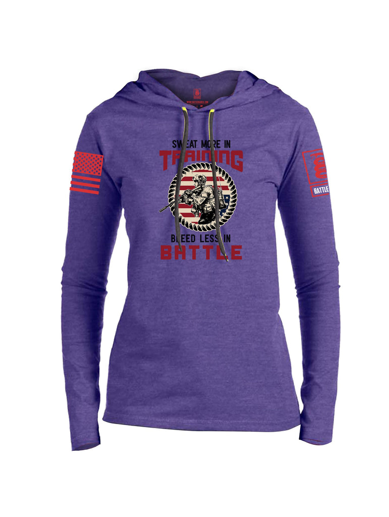 Battleraddle Sweat More In Training  Red Sleeves Women Cotton Thin Cotton Lightweight Hoodie