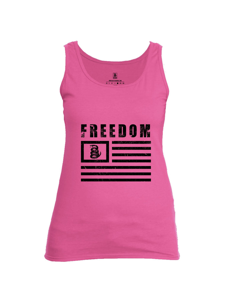 Battleraddle Freedom Flag Black Sleeves Women Cotton Cotton Tank Top