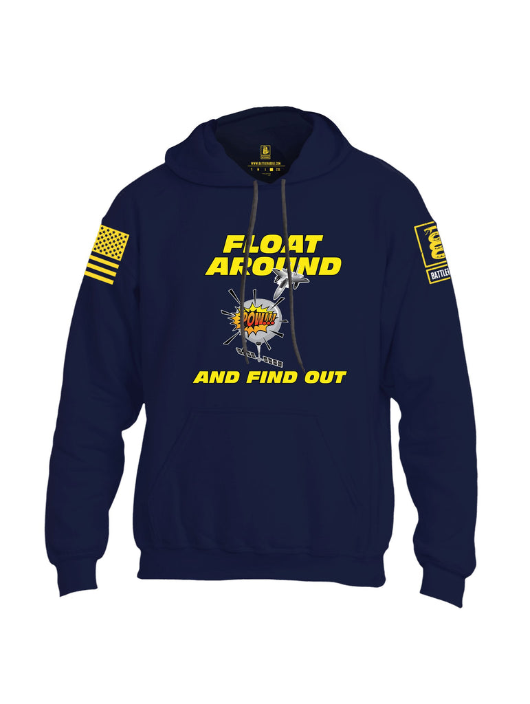 Battleraddle Float Around And Find Out Yellow Sleeves Uni Cotton Blended Hoodie With Pockets