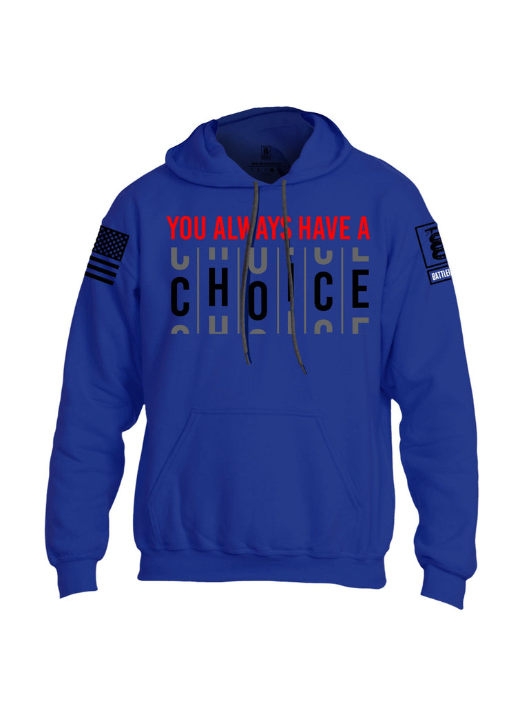 Battleraddle You Always Have A Choice Black Sleeves Uni Cotton Blended Hoodie With Pockets