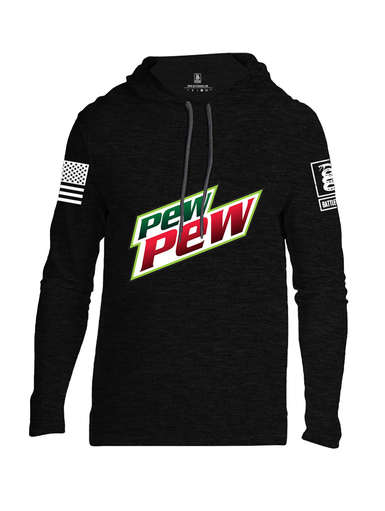 Battleraddle Pew Pew White Sleeves Men Cotton Thin Cotton Lightweight Hoodie