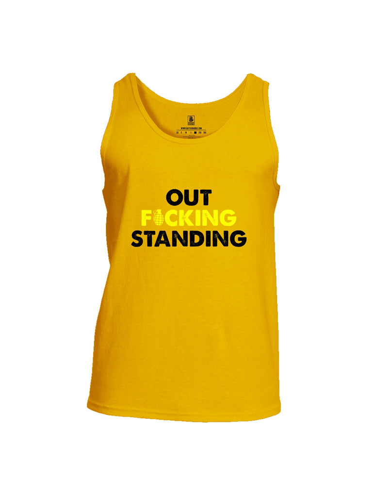 Battleraddle Out Fucking Standing Black Sleeves Men Cotton Cotton Tank Top