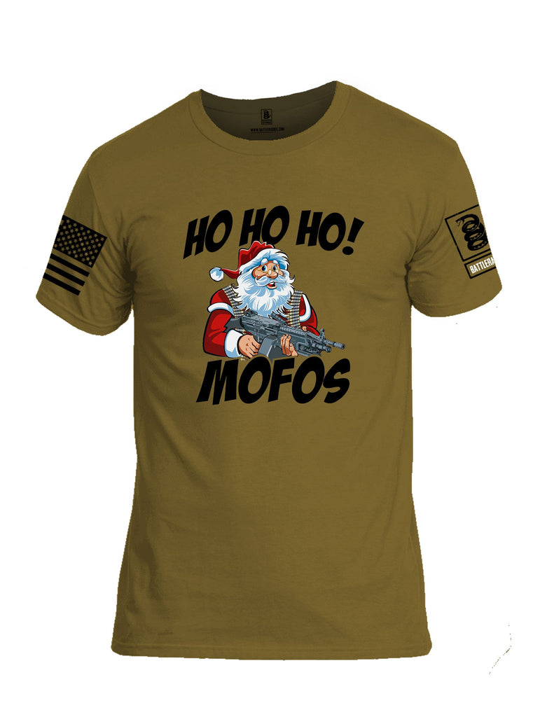 Battleraddle Hohoho Mofos  Black Sleeves Men Cotton Crew Neck T-Shirt