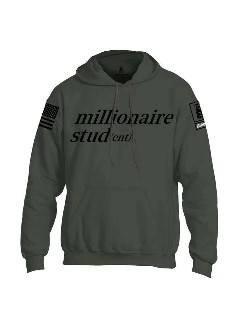 Battleraddle Millionaire Student Black Sleeves Uni Cotton Blended Hoodie With Pockets