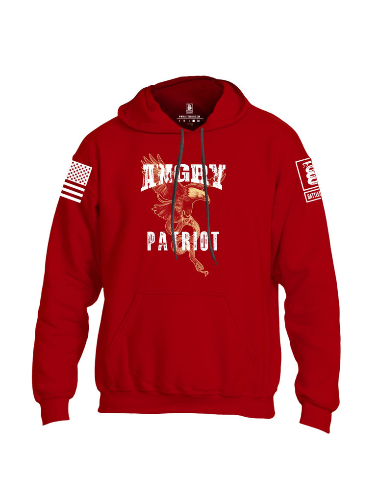 Battleraddle Angry Patriot Eagle  White Sleeves Uni Cotton Blended Hoodie With Pockets