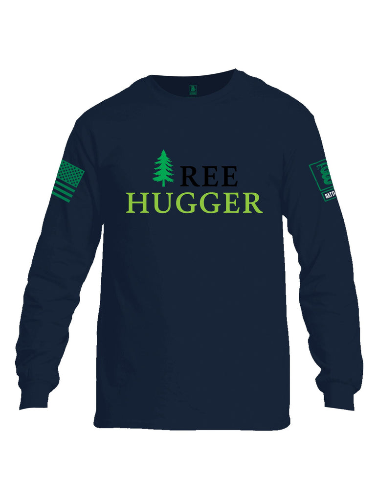 Battleraddle Tree Hugger Pearl Green Sleeves Men Cotton Crew Neck Long Sleeve T Shirt