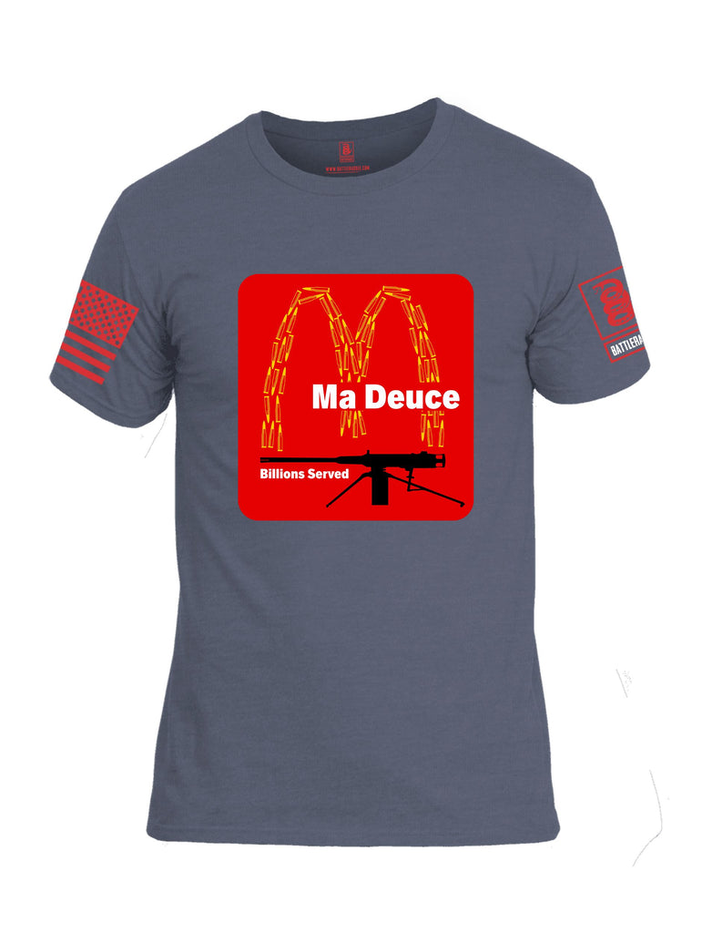 Battleraddle Ma Deuce Billions Served Red Sleeves Men Cotton Crew Neck T-Shirt