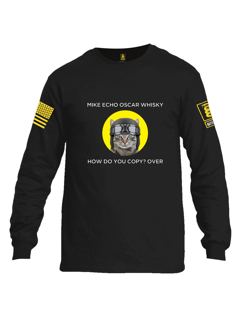 Battleraddle Mike Echo Oscar Whisky Yellow Sleeves Men Cotton Crew Neck Long Sleeve T Shirt