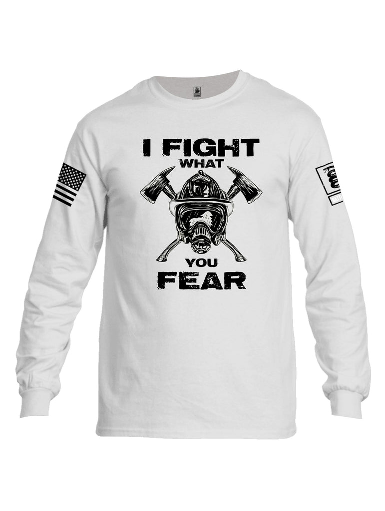 Battleraddle I Fight What You Fear  Black Sleeves Men Cotton Crew Neck Long Sleeve T Shirt