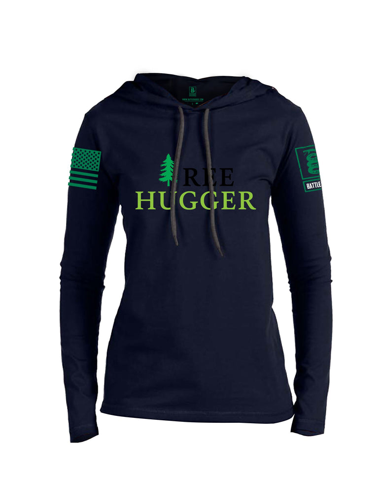 Battleraddle Tree Hugger Pearl Green Sleeves Women Cotton Thin Cotton Lightweight Hoodie