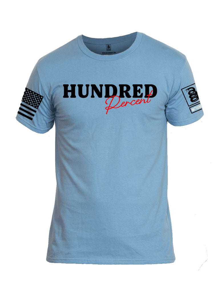Battleraddle Hundred Percent Black Sleeves Men Cotton Crew Neck T-Shirt