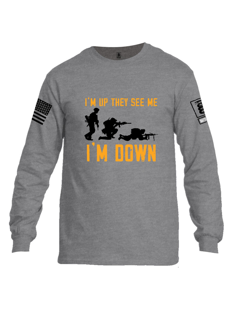 Battleraddle Im Up They See Me   Black Sleeves Men Cotton Crew Neck Long Sleeve T Shirt