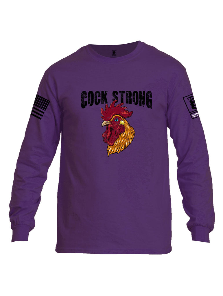 Battleraddle Cock Strong Black Sleeves Men Cotton Crew Neck Long Sleeve T Shirt