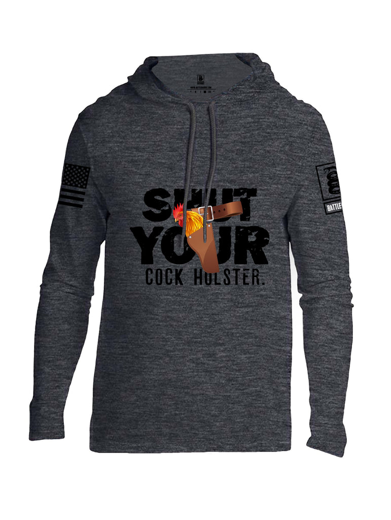 Battleraddle Shut Your Cock Holster Black Sleeves Men Cotton Thin Cotton Lightweight Hoodie