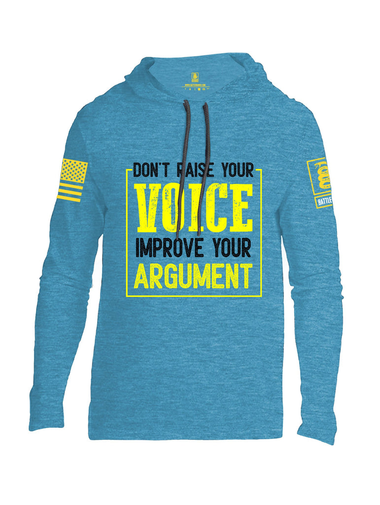 Battleraddle Don'T Raise Your Voice Yellow Sleeves Men Cotton Thin Cotton Lightweight Hoodie