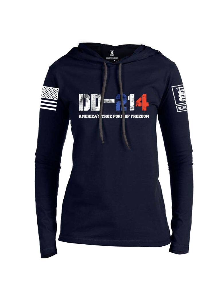 Battleraddle Dd214 Americas True Freedom White Sleeves Women Cotton Thin Cotton Lightweight Hoodie