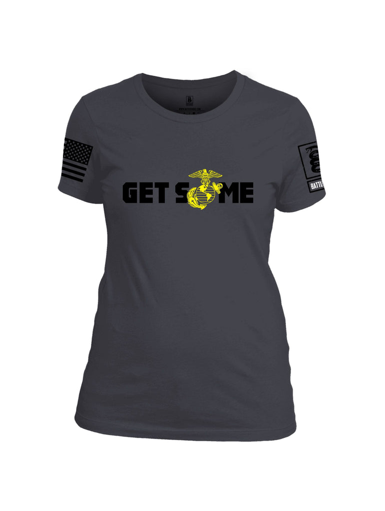 Battleraddle Get Some Ega Logo Black Sleeves Women Cotton Crew Neck T-Shirt
