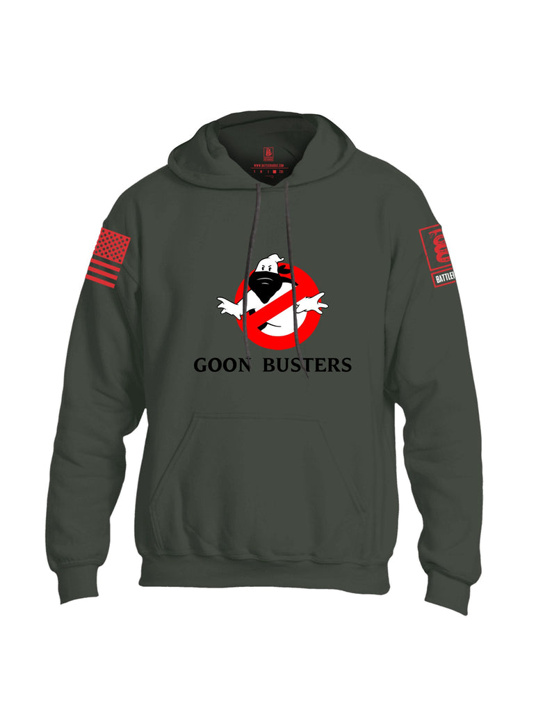 Battleraddle Goon Busters  Red Sleeves Uni Cotton Blended Hoodie With Pockets