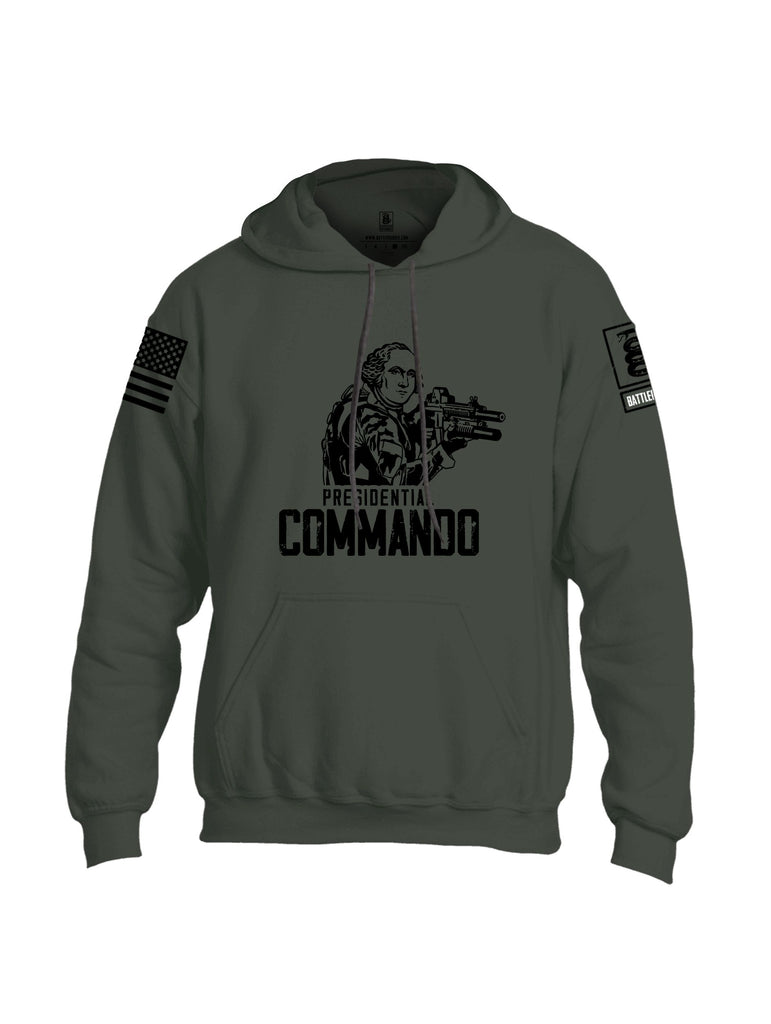 Battleraddle Presidential Commando Black Sleeves Uni Cotton Blended Hoodie With Pockets