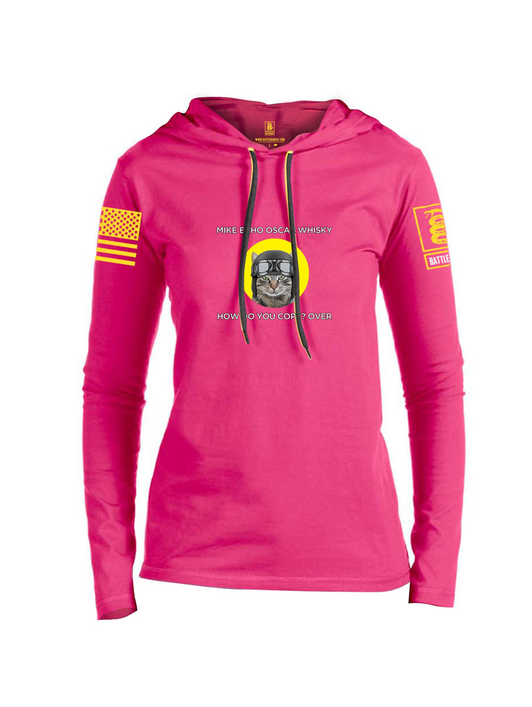 Battleraddle Mike Echo Oscar Whisky Yellow Sleeves Women Cotton Thin Cotton Lightweight Hoodie