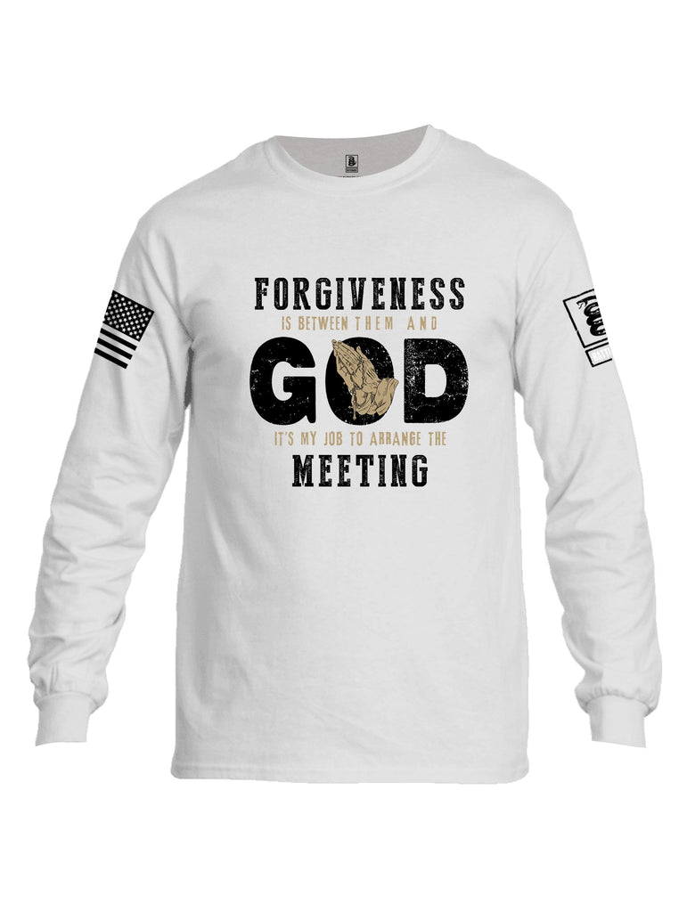 Battleraddle Forgiveness Is Between Them  Black Sleeves Men Cotton Crew Neck Long Sleeve T Shirt