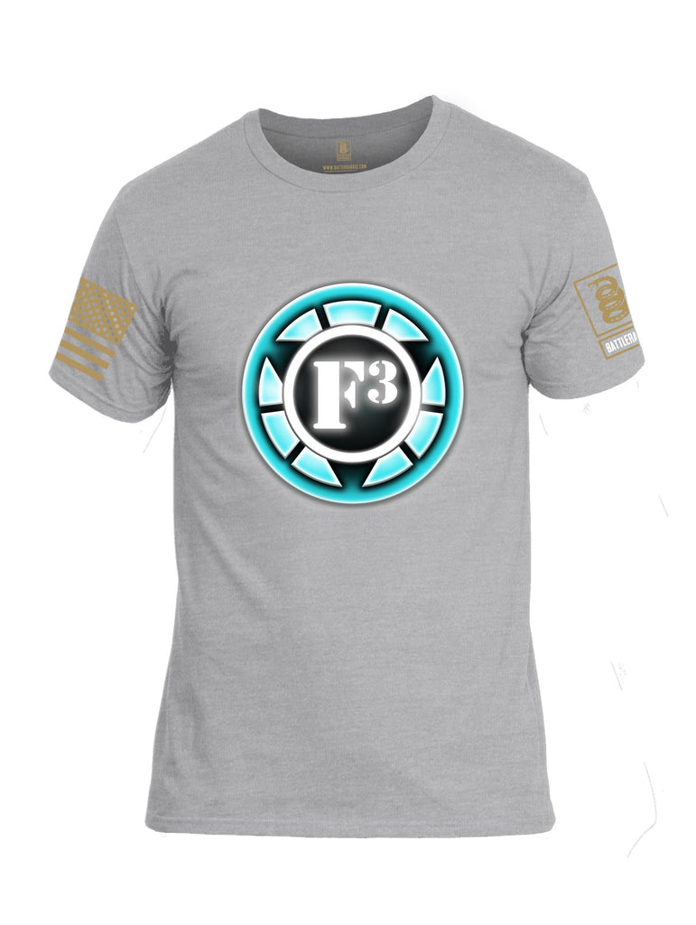 Battleraddle F3 Iron Man Brass Sleeves Men Cotton Crew Neck T-Shirt