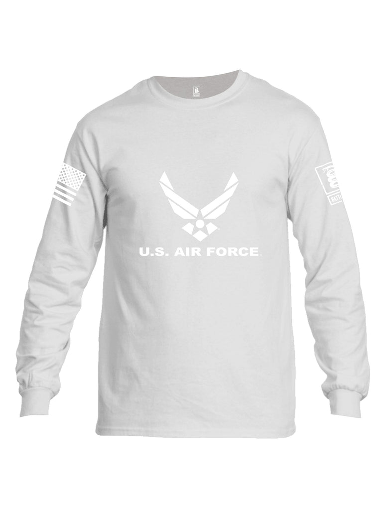 Battleraddle Us Air Force White Sleeves Men Cotton Crew Neck Long Sleeve T Shirt