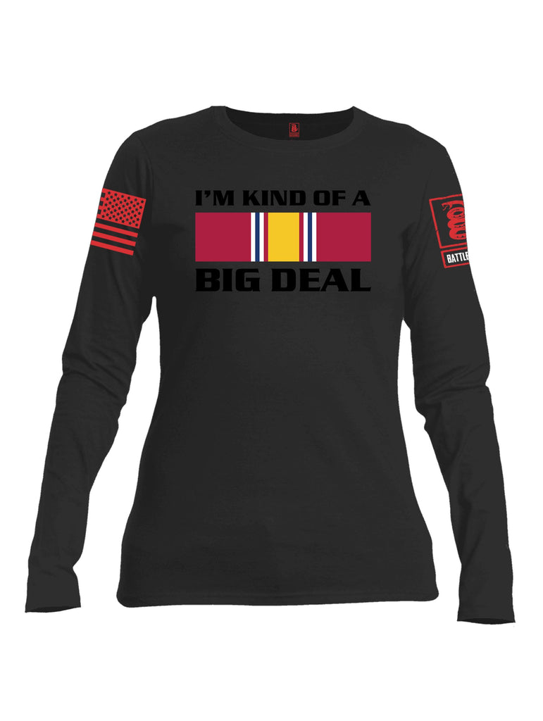 Battleraddle I'M Kind Of A Big Deal  Red Sleeves Women Cotton Crew Neck Long Sleeve T Shirt