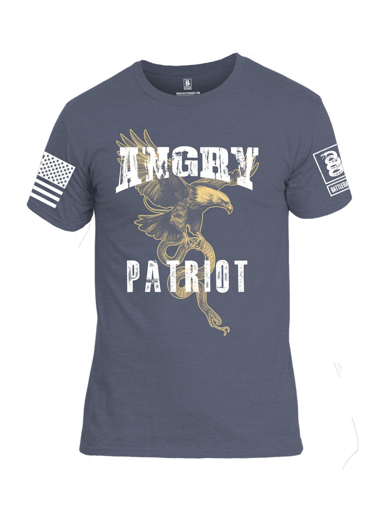 Battleraddle Angry Patriot Eagle  White Sleeves Men Cotton Crew Neck T-Shirt