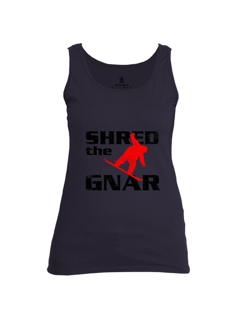 Battleraddle Shred The Gnar Black Sleeves Women Cotton Cotton Tank Top