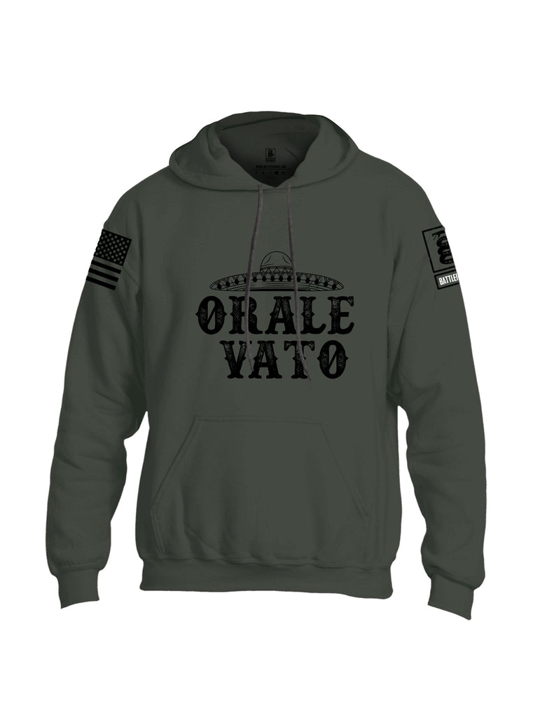 Battleraddle Orale Vato  Black Sleeves Uni Cotton Blended Hoodie With Pockets