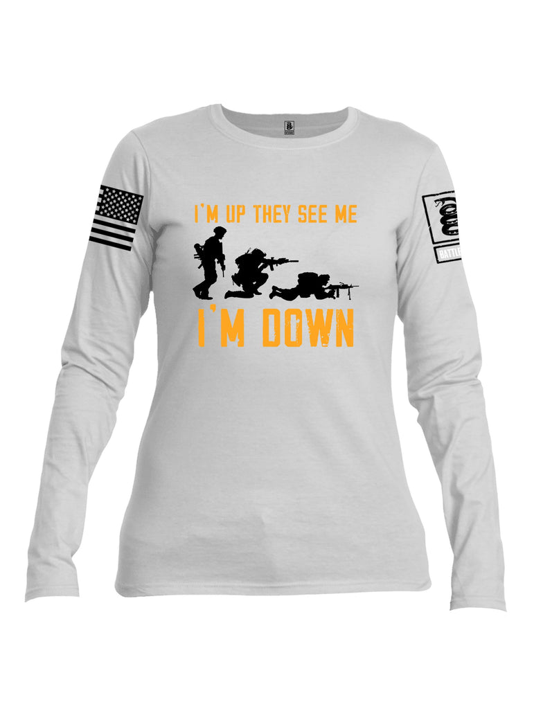 Battleraddle Im Up They See Me   Black Sleeves Women Cotton Crew Neck Long Sleeve T Shirt