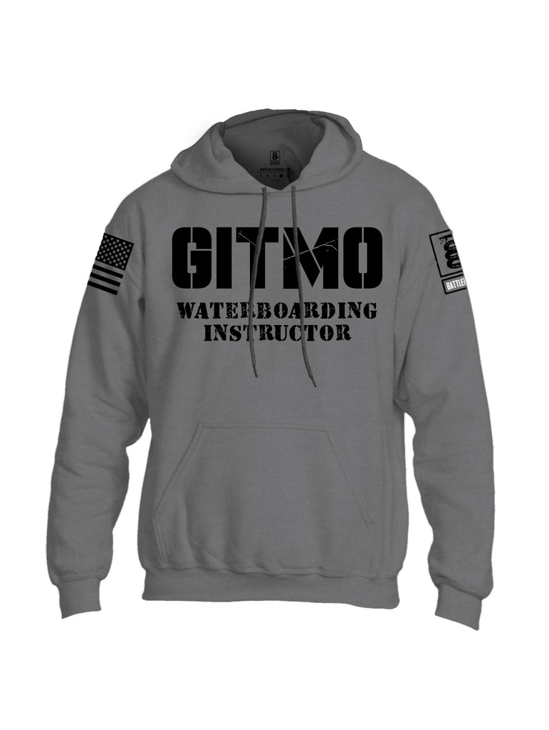 Battleraddle Gitmo Waterboarding Instructor Black Sleeves Uni Cotton Blended Hoodie With Pockets