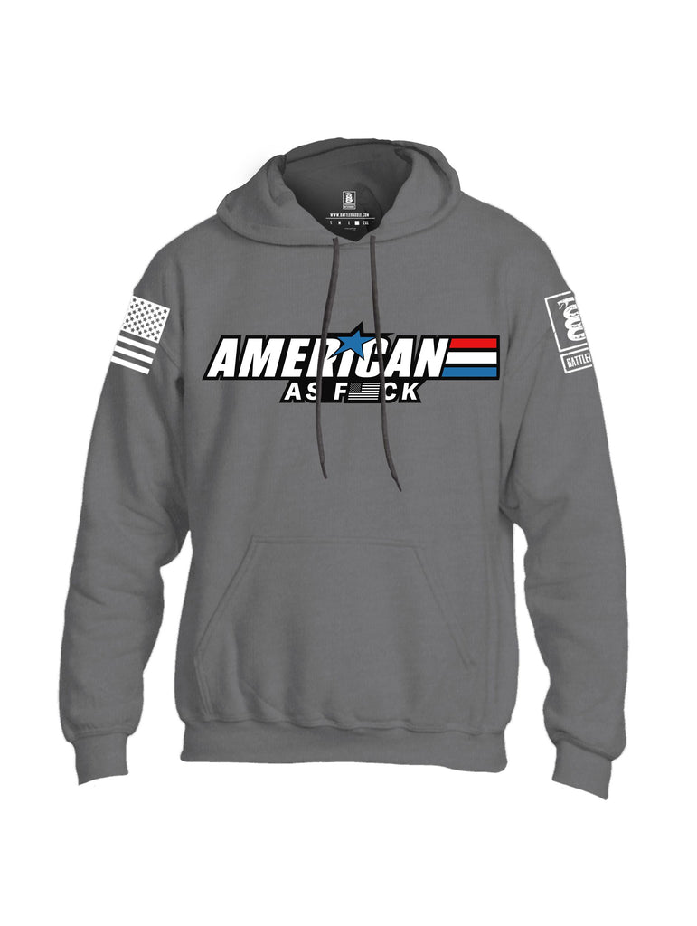 Battleraddle American As F White Sleeves Uni Cotton Blended Hoodie With Pockets
