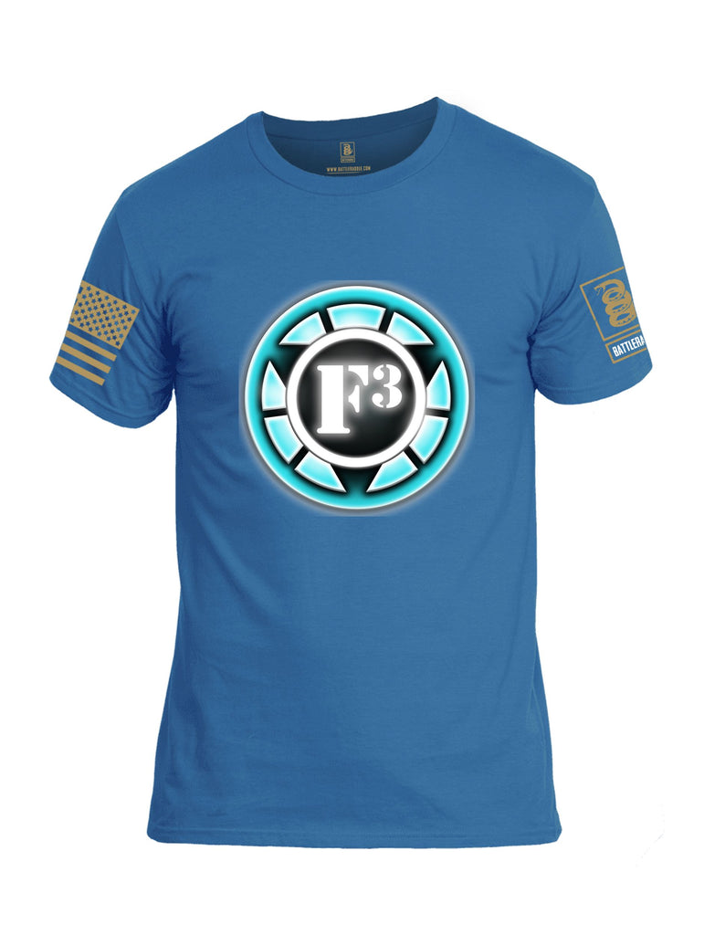 Battleraddle F3 Iron Man Brass Sleeves Men Cotton Crew Neck T-Shirt