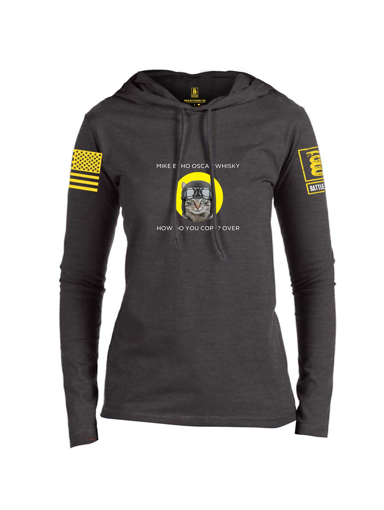 Battleraddle Mike Echo Oscar Whisky Yellow Sleeves Women Cotton Thin Cotton Lightweight Hoodie