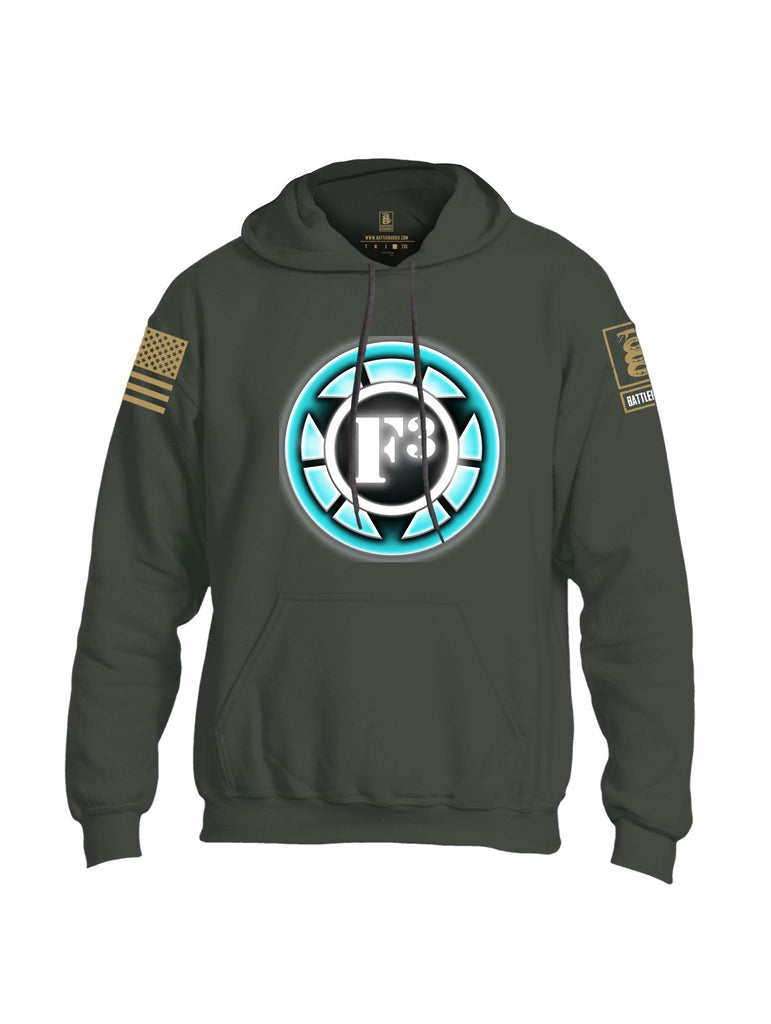 Battleraddle F3 Iron Man Brass Sleeves Uni Cotton Blended Hoodie With Pockets